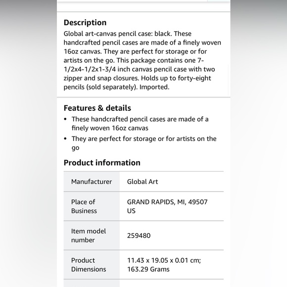 Global art canvas pencil case - Picture 10 of 11